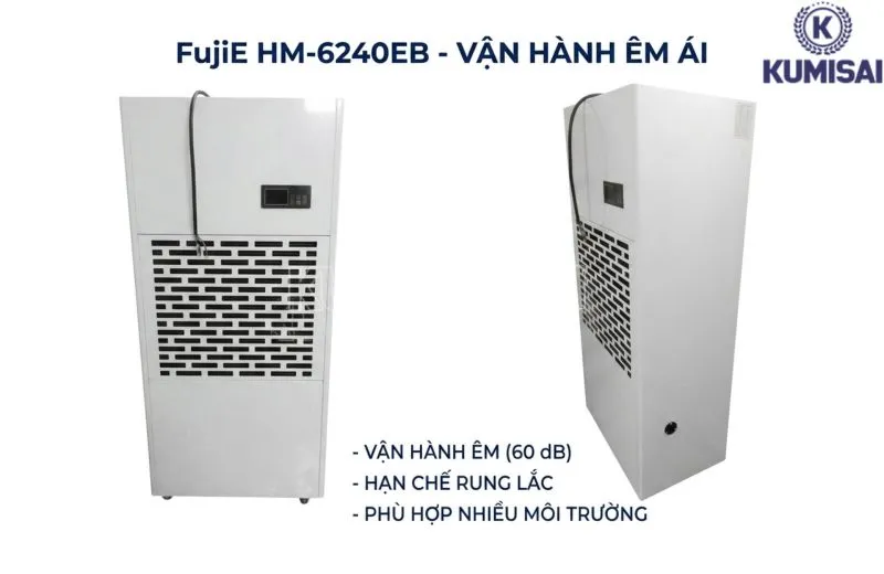 Máy hút ẩm không khí FujiE HM-6240EB vận hành êm ái Máy hút ẩm không khí FujiE HM-6240EB vận hành êm ái