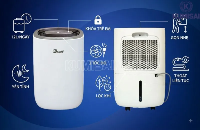 Đặc điểm máy hút ẩm không khí FujiE HM-912EC-N
