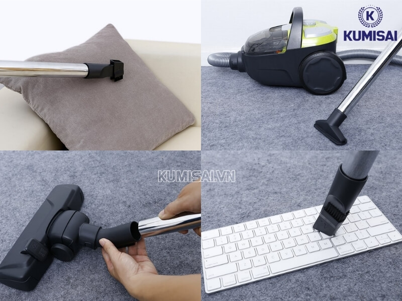 Trang bị bộ phụ kiện đa dạng, làm sạch mọi vị trí