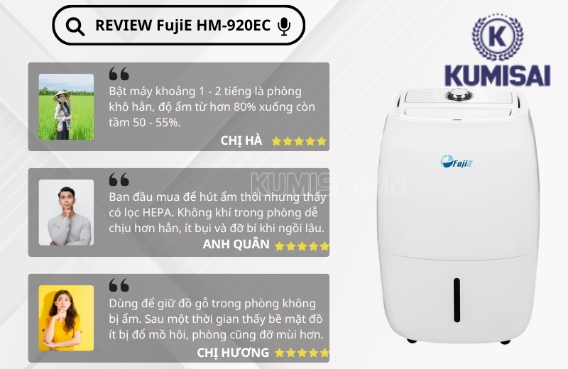 Review máy hút ẩm FujiE HM-920EC