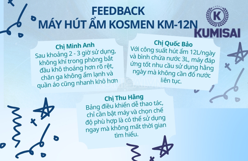 Review máy hút ẩm Kosmen KM-12N thực tế có tốt không