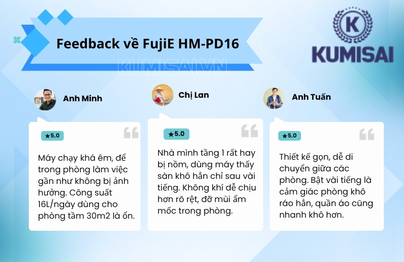 Review về máy hút ẩm FujiE HM-PD16 từ phía người dùng