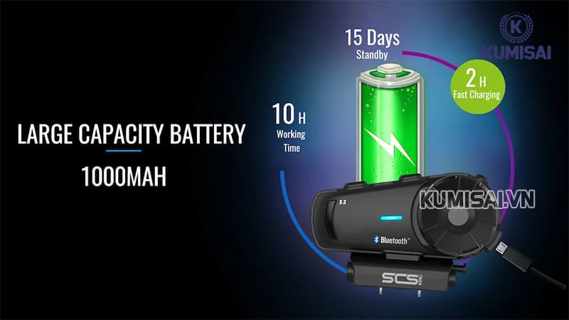 Sạc 2 – 3h là có thể sử dụng liên tục trong vòng 10h