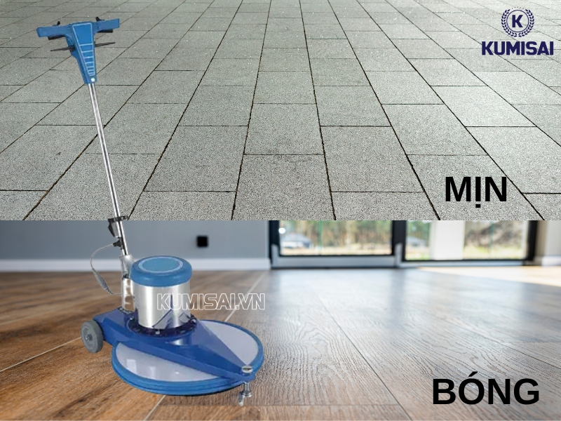 Sàn trở nên bóng và mịn ngay sau khi chà
