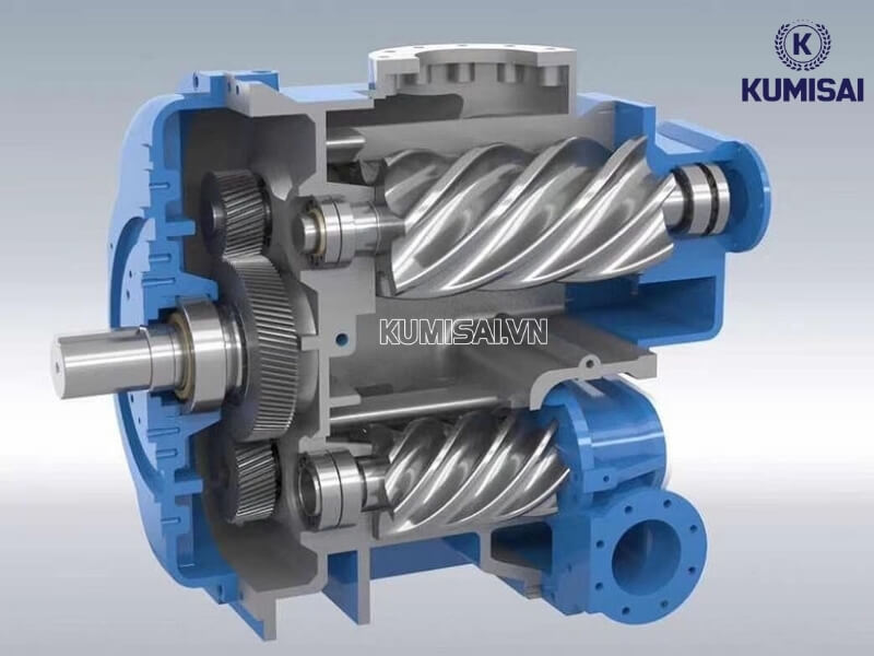 Sử dụng cặp trục vít để nén không khí