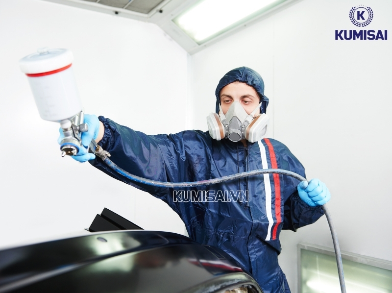 Sử dụng máy nén khí phun sơn mini giúp tăng tốc độ phun sơn