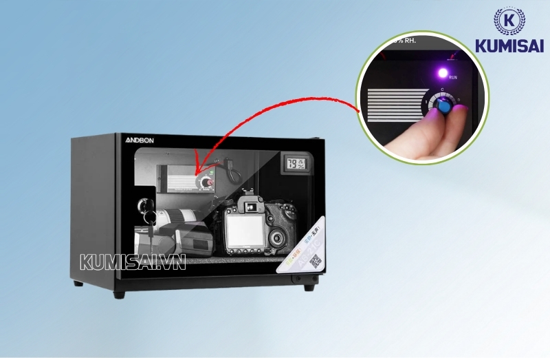 Sử dụng nút điều chỉnh để cài đặt độ ẩm mong muốn