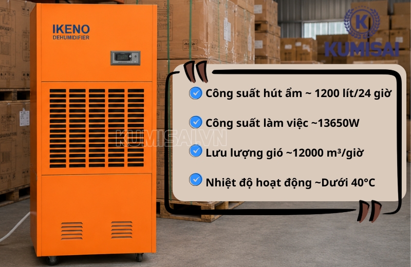 Sức mạnh ấn tượng của máy hút ẩm IKENO ID-12000S
