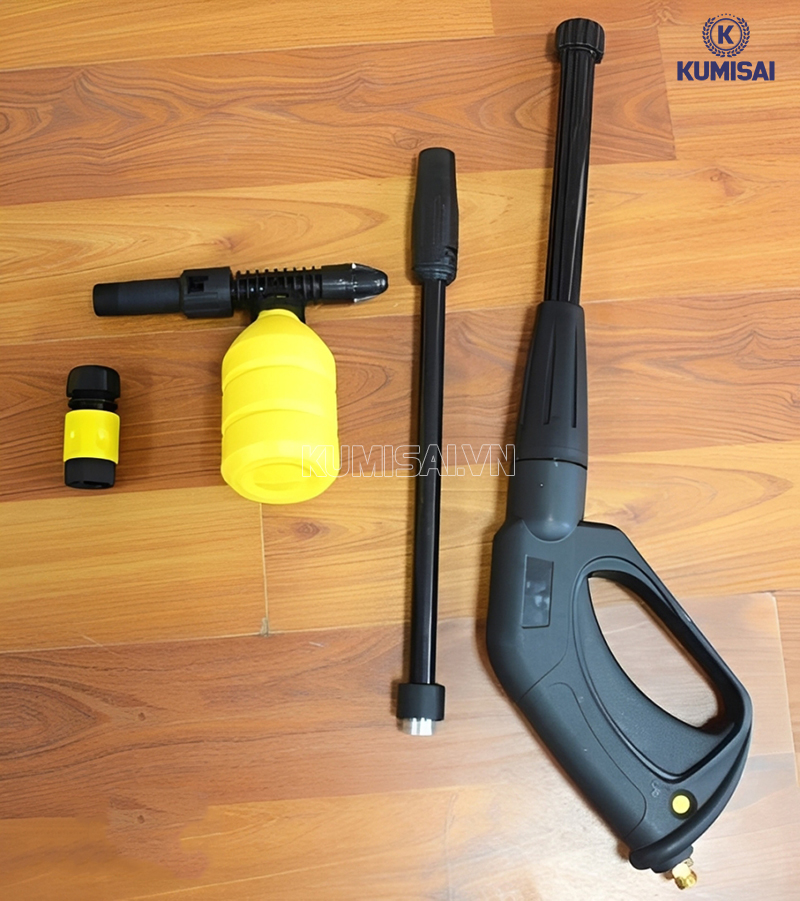 Súng phun theo kèm máy