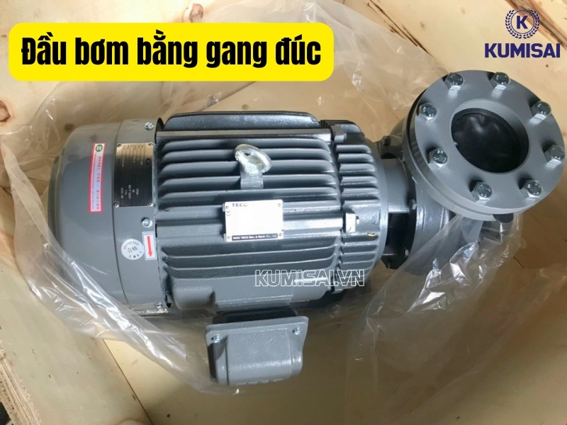 Thiết kế đầu bơm bằng chất liệu gang đúc, bền bỉ, chịu áp lực tốt