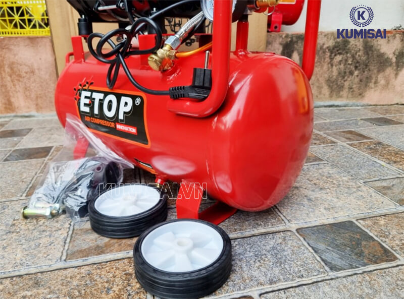 Thiết kế máy nén khí Etop nhỏ, trang bị bánh xe tiện dụng