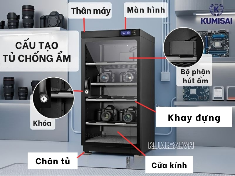 Tìm hiểu về cấu tạo của tủ chống ẩm Fujie chính hãng