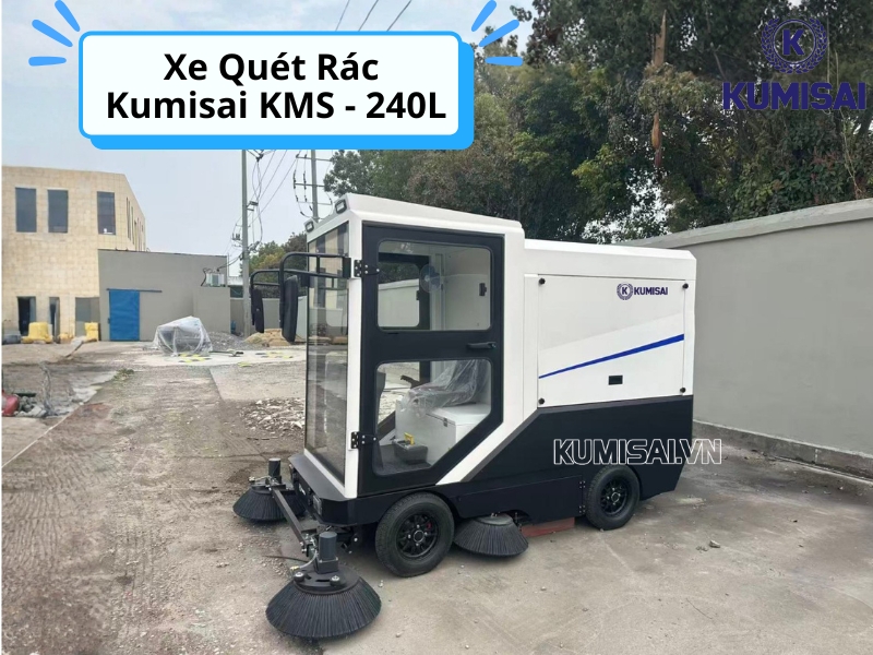 Tìm hiểu về xe quét rác ngồi lái Kumisai KMS - 240L