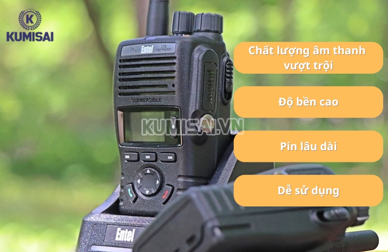 Bộ đàm Entel sở hữu nhiều tính năng vượt trội
