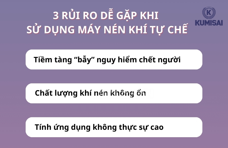 3 rủi ro tiềm ẩn khi sử dụng máy nén hơi tự chế