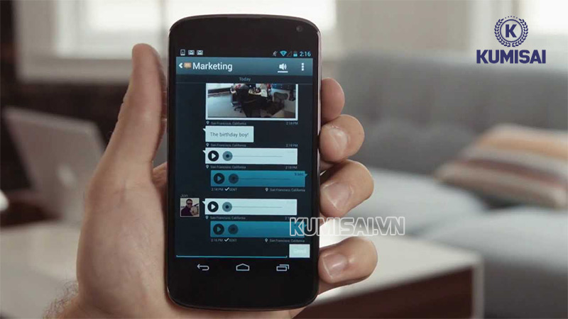 Giao diện ứng dụng Voxer Giao diện ứng dụng Voxer