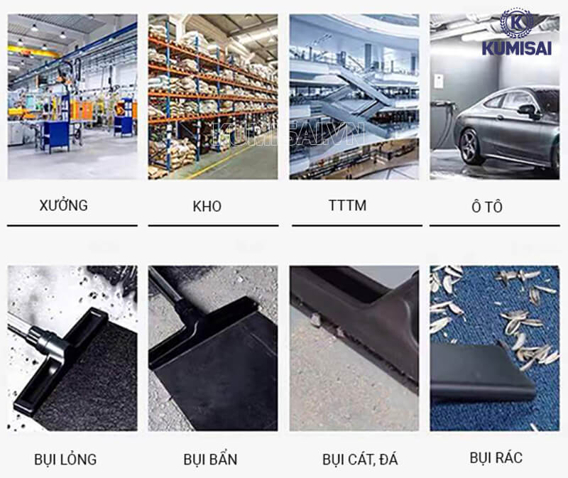 Máy hút bụi công nghiệp DQC - TECH 803H ứng dụng đa năng 