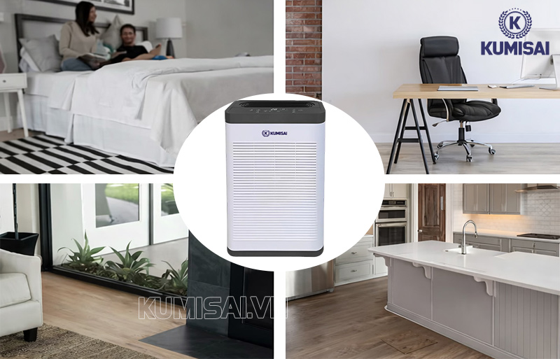 Máy lọc không khí Kumisai ứng dụng trong nhiều không gian sống