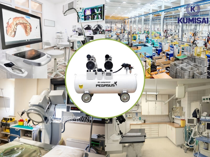 Ứng dụng của máy nén khí không dầu Pegasus TM-OF550-70L