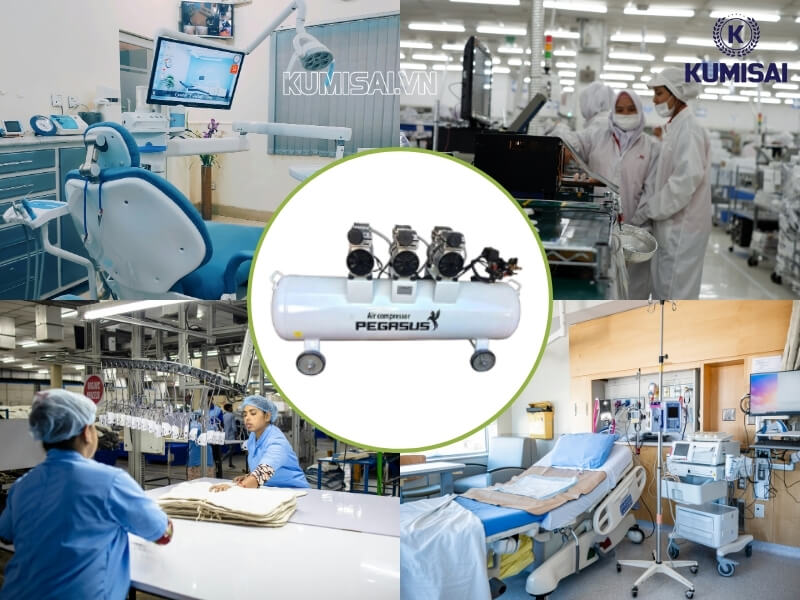 Máy nén khí Pegasus TM-OF750x3-120L được ứng dụng phổ biến 