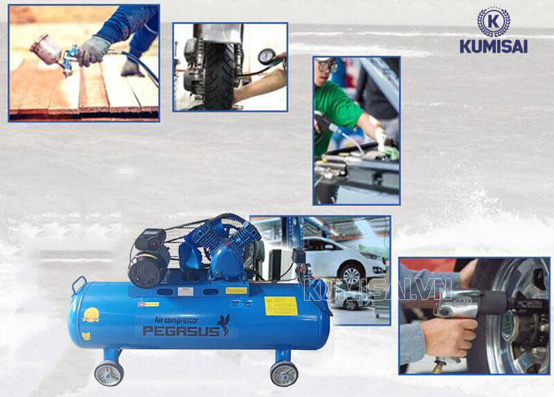 Máy nén khí Pegasus TM-V-0.25/8-180L sử dụng trong nhiều ngành nghề