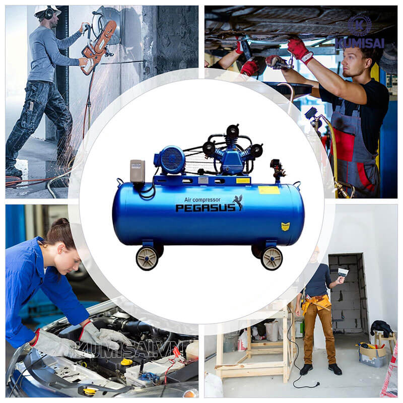 Máy nén khí dây đai Pegasus TM-W-0.36/8-330L ứng dụng đa năng 