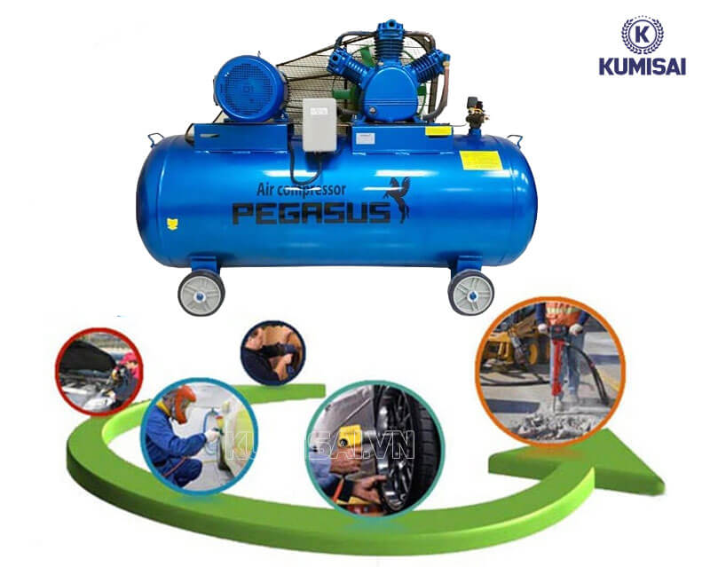 Máy nén khí Pegasus TM-W-0.67/8-330L ứng dụng linh hoạt trong cuộc sống 