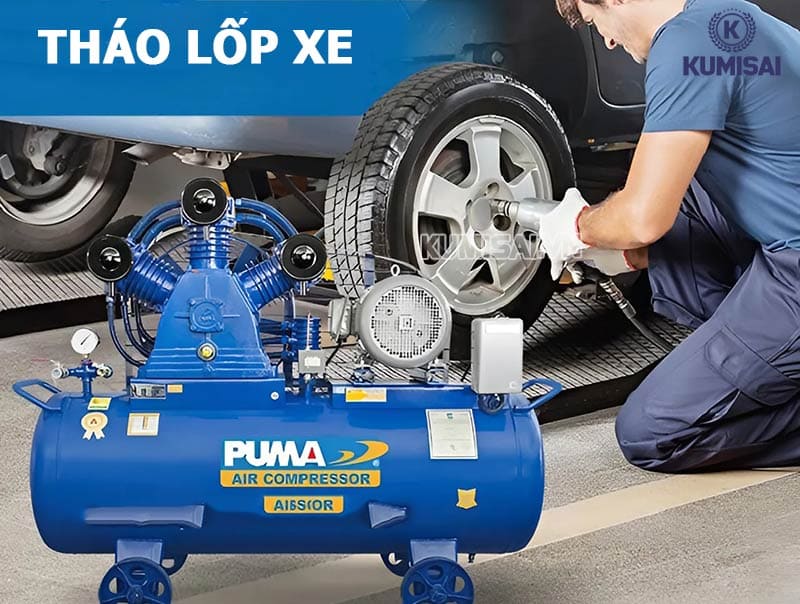 Ứng dụng Puma PX-10300 (10HP) trong việc tháo lốp xe
