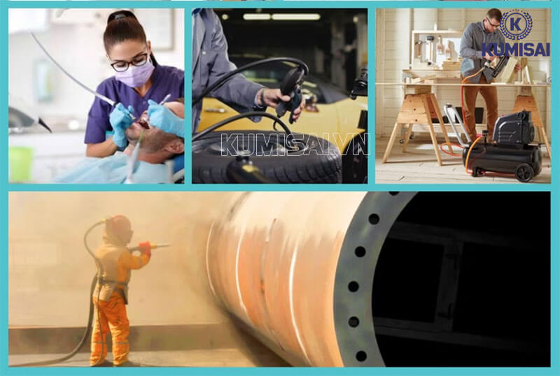 Máy nén khí Hiroma ứng dụng đa năng 