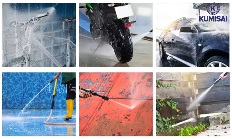 Máy rửa xe máy mini gia đình V-JET VJ 130 đa ứng dụng