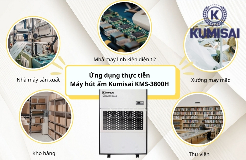 Ứng dụng thực tiễn của máy hút ẩm Kumisai KMS-3800H