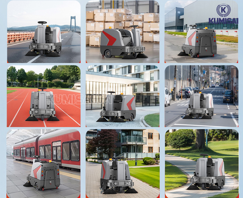 Xe quét rác ngồi lái DQC - Tech 5F sử dụng ở những nơi rộng lớn 