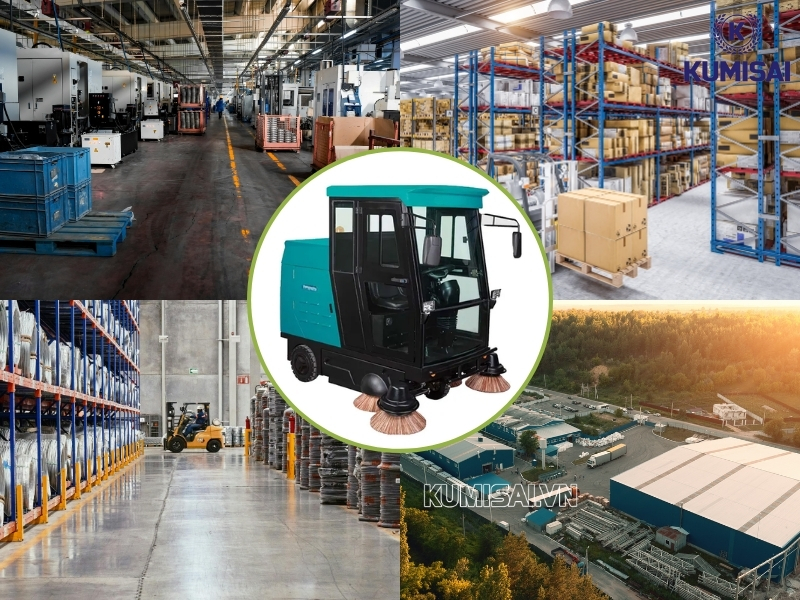 Những nơi sử dụng xe quét rác ngồi lái Kumisai KMS 180