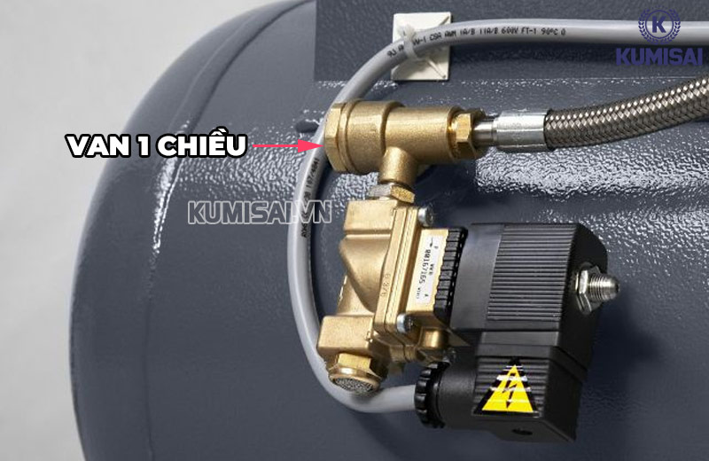 Vị trí van 1 chiều trên máy nén khí piston
