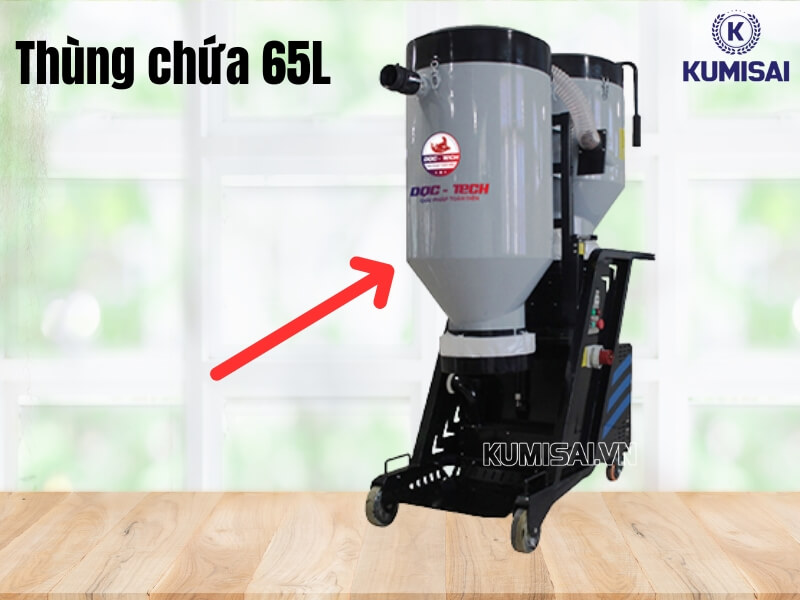 Thùng chứa máy dung tích lớn giúp máy vận hành liên tục