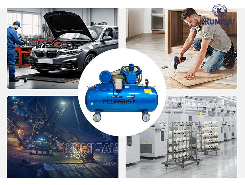 Pegasus TM-W-2.0/12.5-500L vận hành mạnh mẽ, nén hơi nhanh