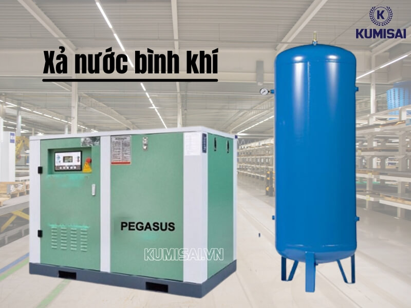 Xả nước đọng trong bình khí để ngăn gỉ sét đáy bình