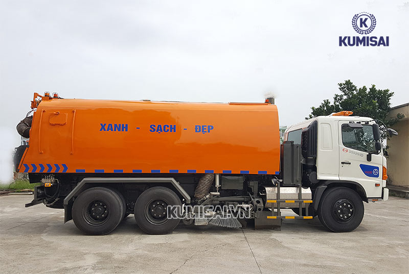 Xe quét rác hút bụi đường Hino 10 khối