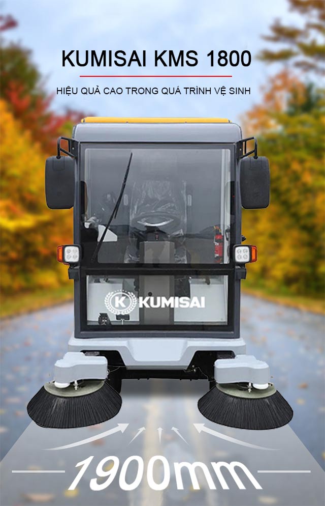 Kumisai KMS 1900 có độ rộng làm sạch lên đến 1900mm