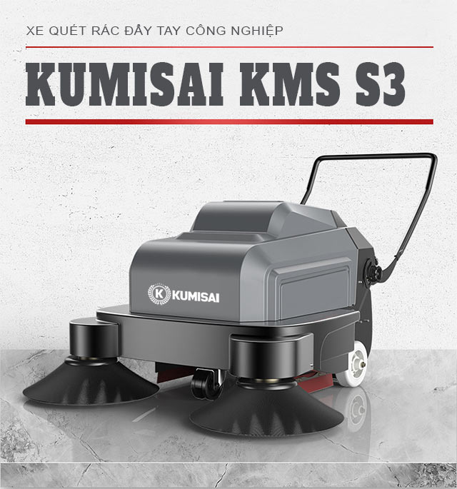 Xe quét rác đẩy tay công nghiệp Kumisai KMS S3