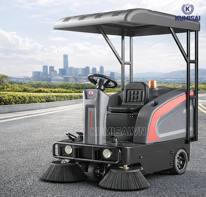 Tìm hiểu xe quét rác ngồi lái DQC - Tech 140F