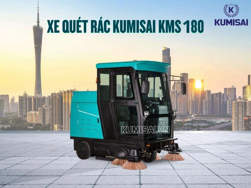 Xe quét rác ngồi lái Kumisai KMS 180 - Giải pháp vệ sinh hiện đại hàng đầu hiện nay