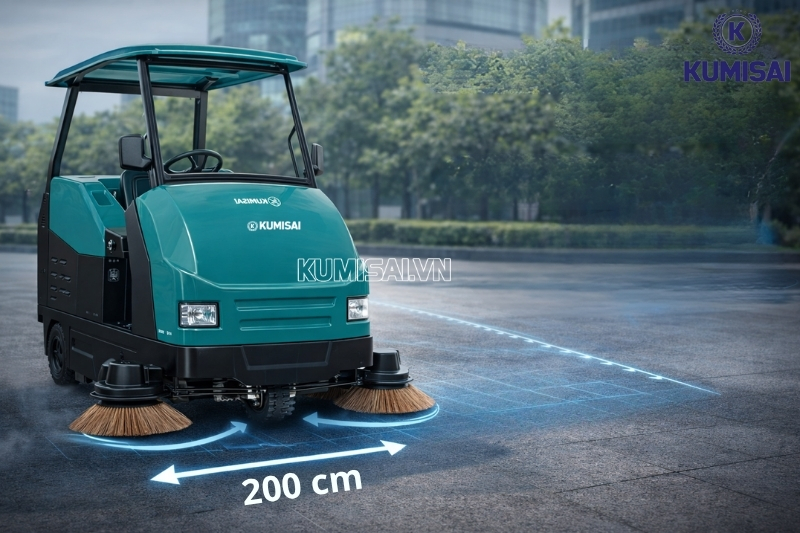 Hệ thống chổi chính và chổi bên kết hợp tăng khả năng làm sạch