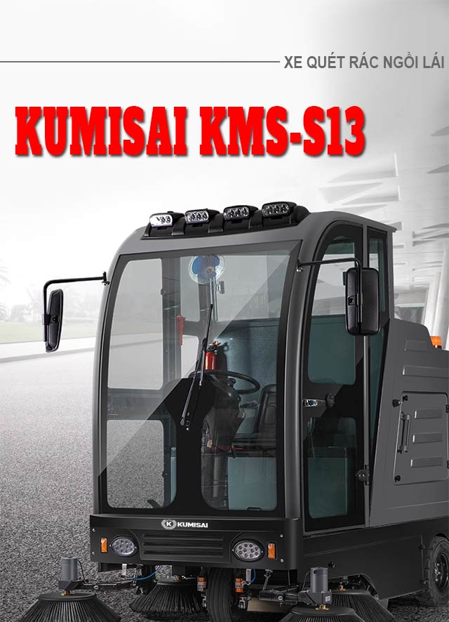 Những tính năng nổi bật của xe quét rác ngồi lái Kumisai KMS-S13